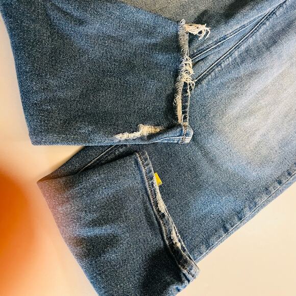 American Eagle Outfitters High Rise Mom Jeans Size 12 Long Blue - Picture 10 of 11